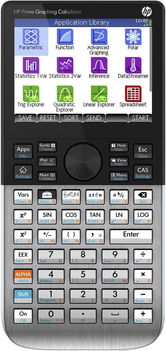 HP Prime Graphing Taschenrechner mit Taschenrechner, Grafikrechner, Silber, 400 MHz ARM9, Tasten, 10