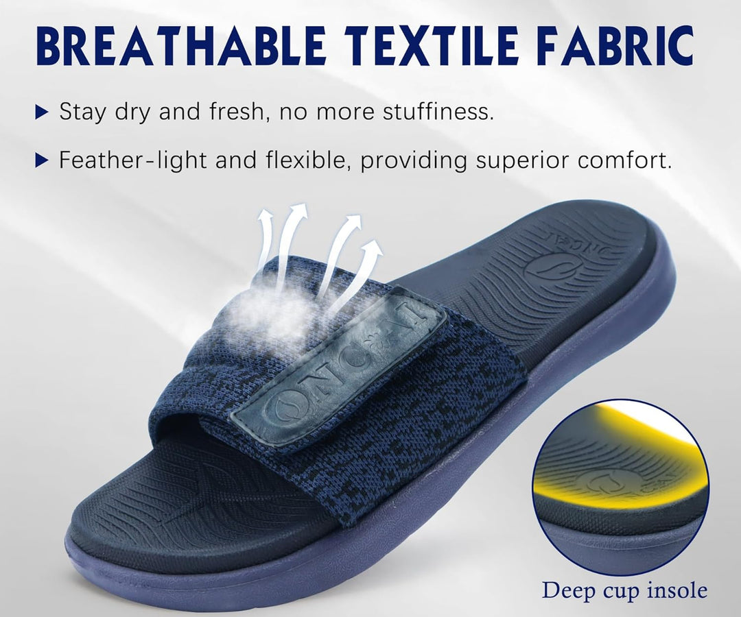 ONCAI Dusch Badelatschen Herren mit Klettverschluss Offener Zeh Sports Badesandalen Sommer Freizeit