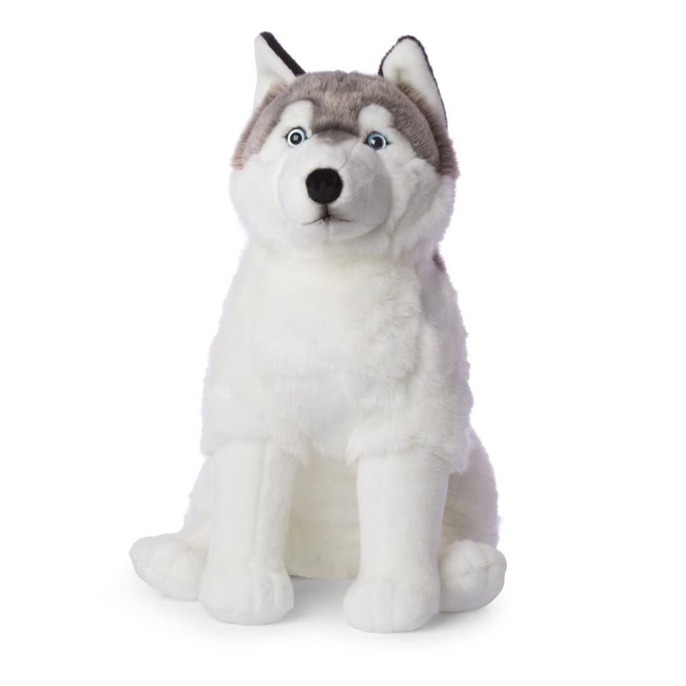 WWF Plüschtier Husky [sitzend] (70cm), besonders Flauschige und lebensechte Plüschtierkollektion des