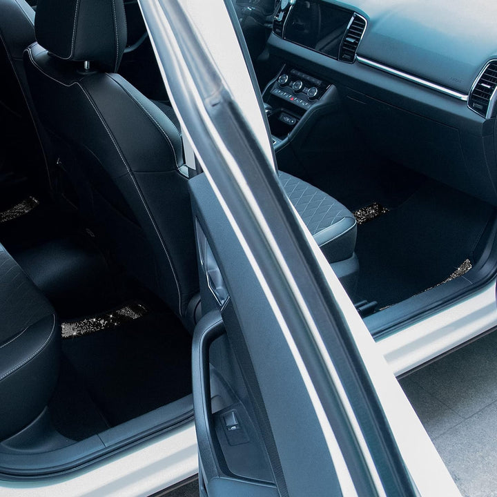 eing Atmungsaktive Universal Bling Anti-Rutsch Auto Bodenmatte mit Kristall Strass für Frauen & Mädc
