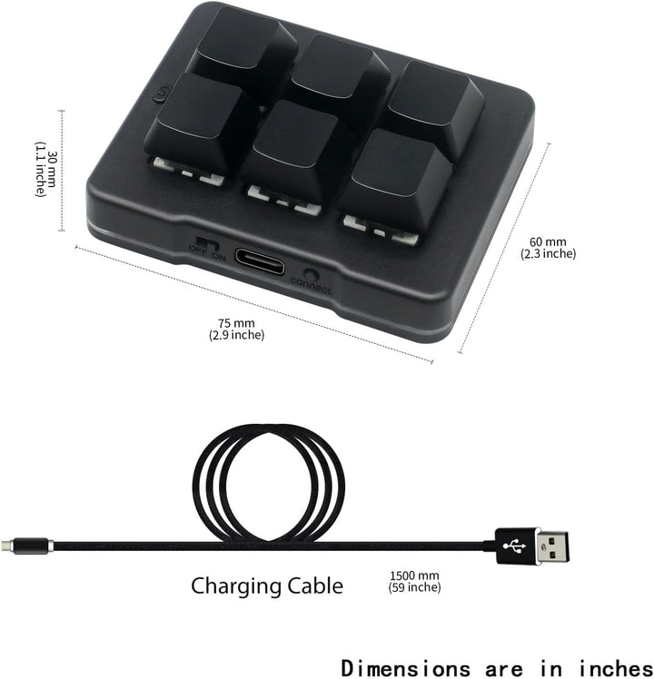 6 Tasten Mini Keypad Wireless USB Mechanische Gaming Makro Tastatur Customized Programmierbare OSU T
