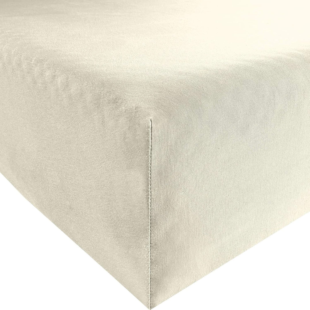 ESTELLA Spannbetttuch Feinjersey | Elfenbein | 120x200 cm | passend für Matratzen 120 cm (Breite) x