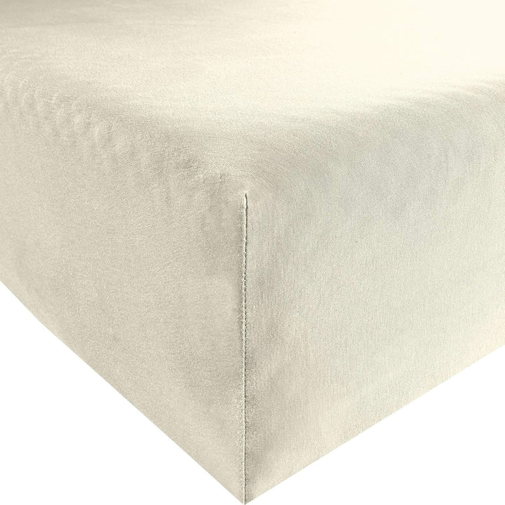ESTELLA Spannbetttuch Feinjersey | Elfenbein | 120x200 cm | passend für Matratzen 120 cm (Breite) x
