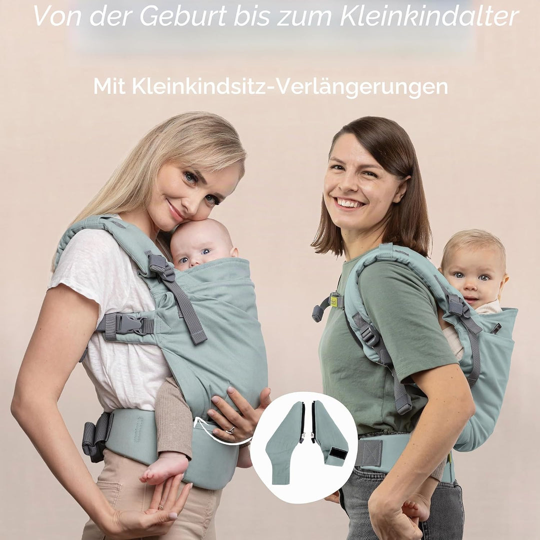 Boba X Babytrage – Verstellbar von Neugeborenen bis Kleinkind, 2-in-1 Umwandelbare Front- und Rücken