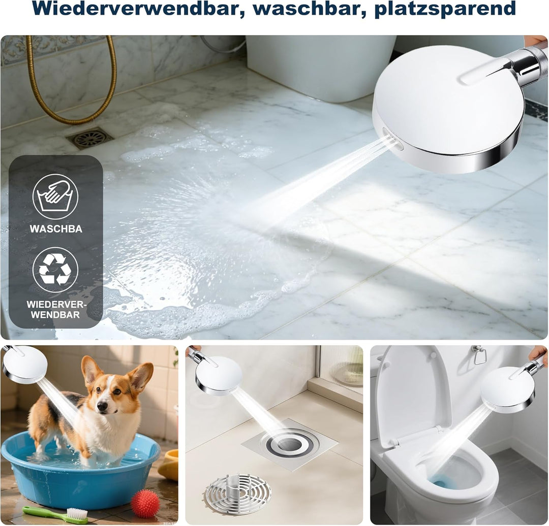Duschkopf mit Filter, Handbrause mit Schlauch, 6 Strahlarten Duschkopf Wassersparend Hochdruck mit F