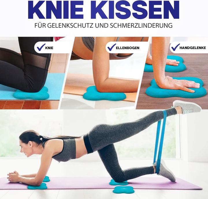 Yoga-Knie-Pad 2er Pack Kniekissen mit Transportbeutel+Trainingsanleitung PDF Maximale Entlastung und