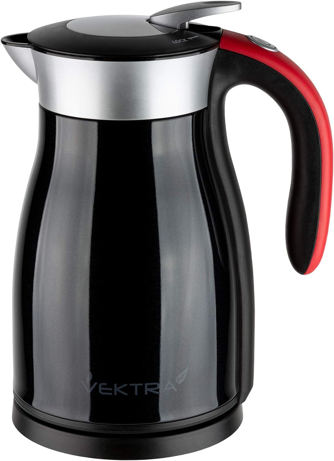 Vektra VEK-1701B Vakuumisolierter Wasserkocher 1,7 L Edelstahl Doppelwandig EU-Stecker, Thermoskanne