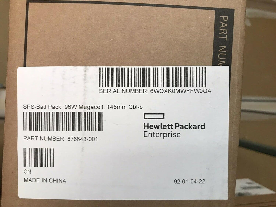 Hewlett Packard Enterprise Batt Pack, 96W Megacell 145mm CBL-b, 878643-001 (145mm CBL-b)
