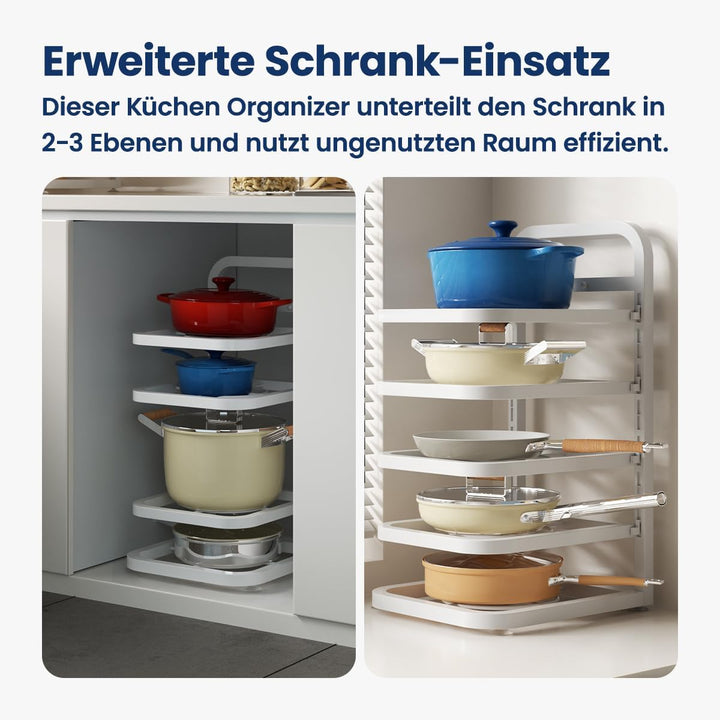 Töpfe und Pfannen Organizer, Küchen Organizer, Schrank Organizer, Verstellbares Pfannen-Organizer-Re