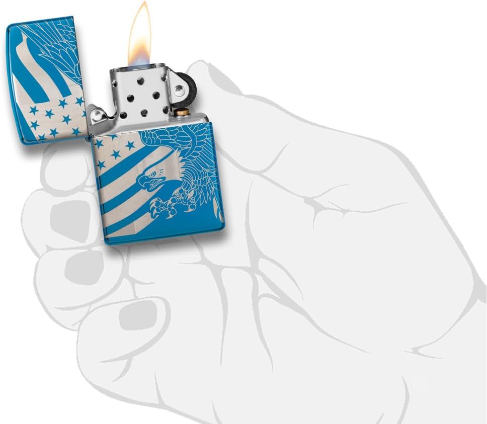 Zippo Adlerfeuerzeuge High Polish Blue, High Polish Blue