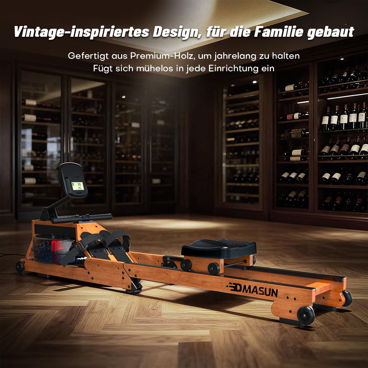 [2026 Neu] Rudergerät für Zuhause, DMASUN Magnetisches Rudergerät mit Upgrade Doppel-Slide-Rails, AP