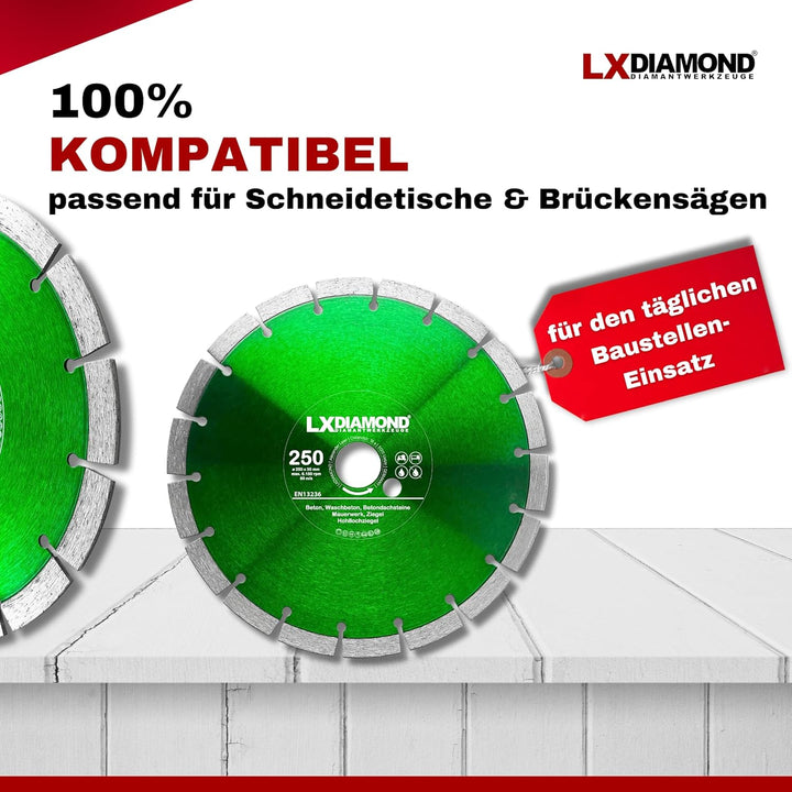 Diamant-Trennscheibe 250mm x 30,0mm - für Schneidetische, Brückensägen - Diamantscheibe zum Trennen