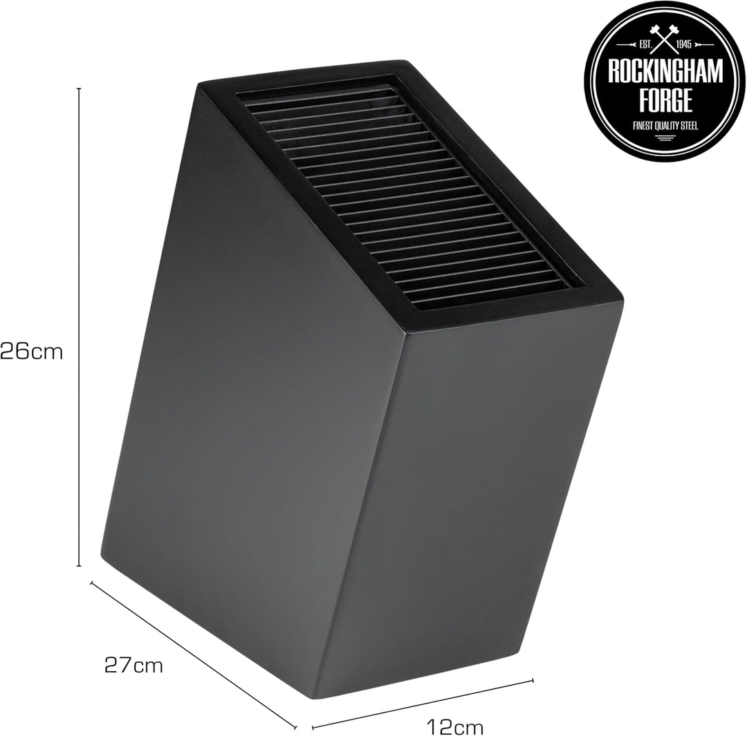 Rockingham Forge Messerblock, Kunststoff, Schräges Design, Leeres Messerblock, Schwarz