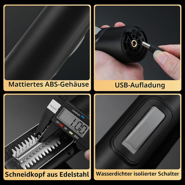 Elektrischer Fischschuppen Edelstahl Fischschupper mit USB Wiederaufladbare&amp;Schutz Abdeckung, Profi