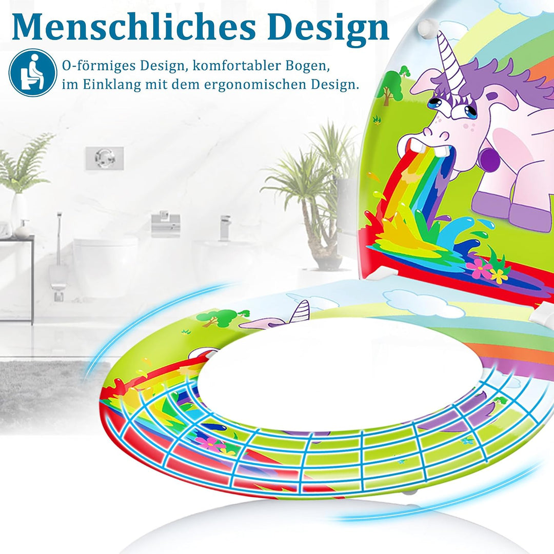 LARS360 Toilettendeckel WC Sitz mit Absenkautomatik, Antistatisch Antibakteriell Leicht zu Reinigen