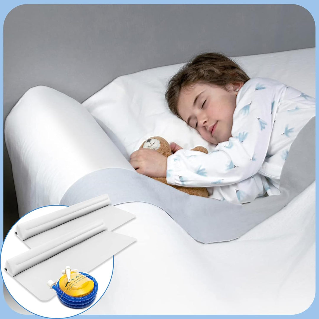 JAOGAUS 2 Rausfallschutz für Kinderbett, 2 Stück Aufblasbarer Rausfallschutz Bett mit Pumpe, Bettkan
