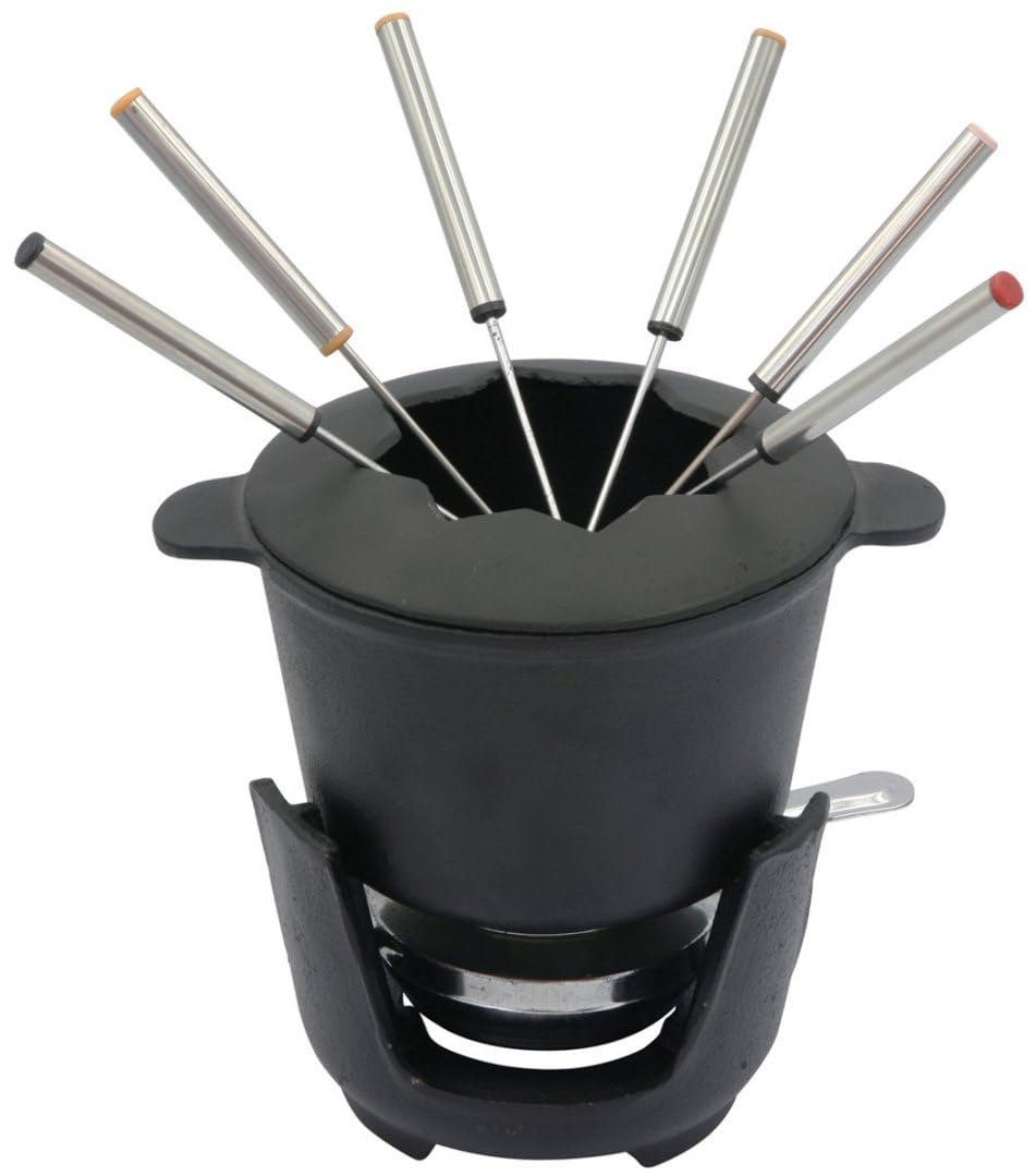 Gusseisen Fondue Set für 6 Personen mit 6 gabeln Kinghoff KH-1195 Masse: Ø17 x 10 cm
