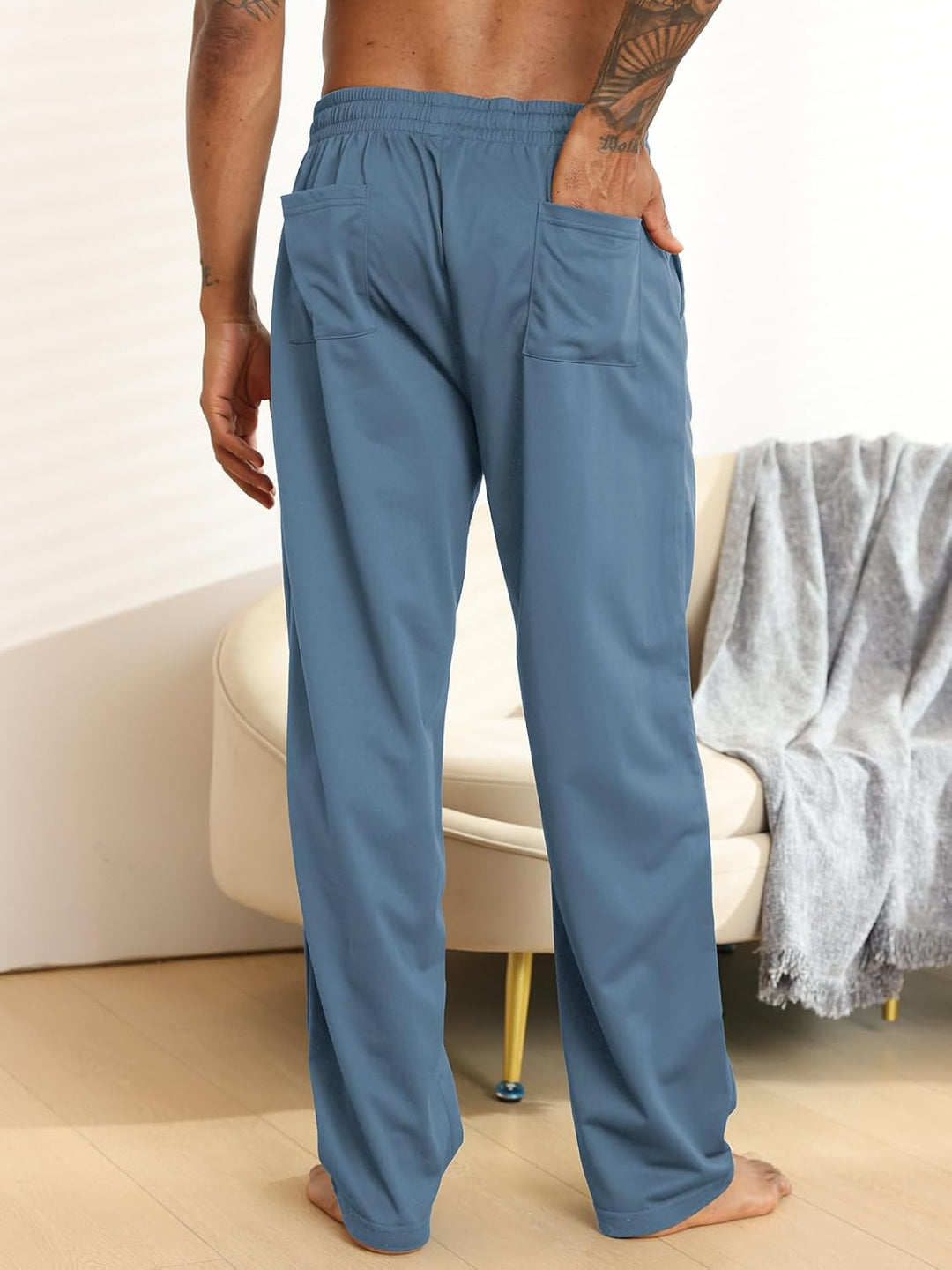 Halfword Jogginghosen Herren Trainingshose Lang Sweathose Atmungsaktiv Sporthose Yoga, M Blau