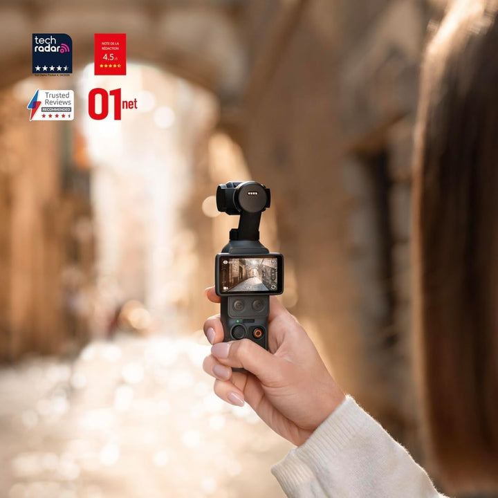 DJI Osmo Pocket 4 Essential Combo, Pocket Gimbal Vlog Kamera, 1″ CMOS und 4K/240fps, 3‑Achsen-Stabil