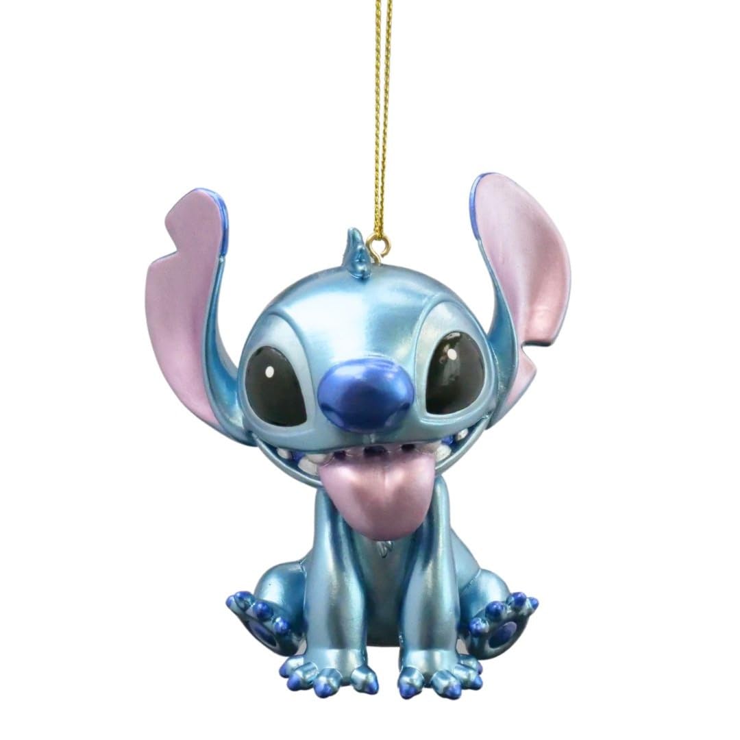 by Disney Christbaumfigur Stitch Ornament metallic 9x9cm Offiziell lizenziert Weihnachtskugel PVC bl