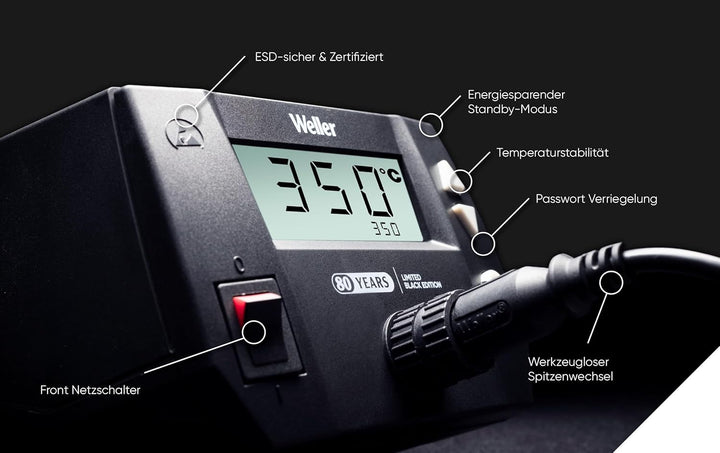 Weller WE 1010 (T0053298393) 70W/230V Digitale Lötstation, Limitierte Schwarze Edition zum 80. Jubil