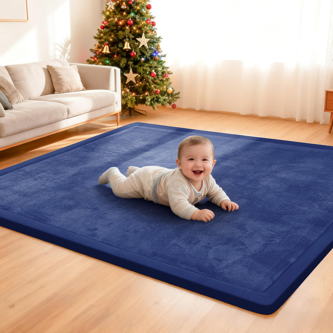 ACOMOPACK Baby Krabbelmatte 127x127x3.5cm Dicke Spielmatte mit Schaumfüllung Rutschfester Unterseite