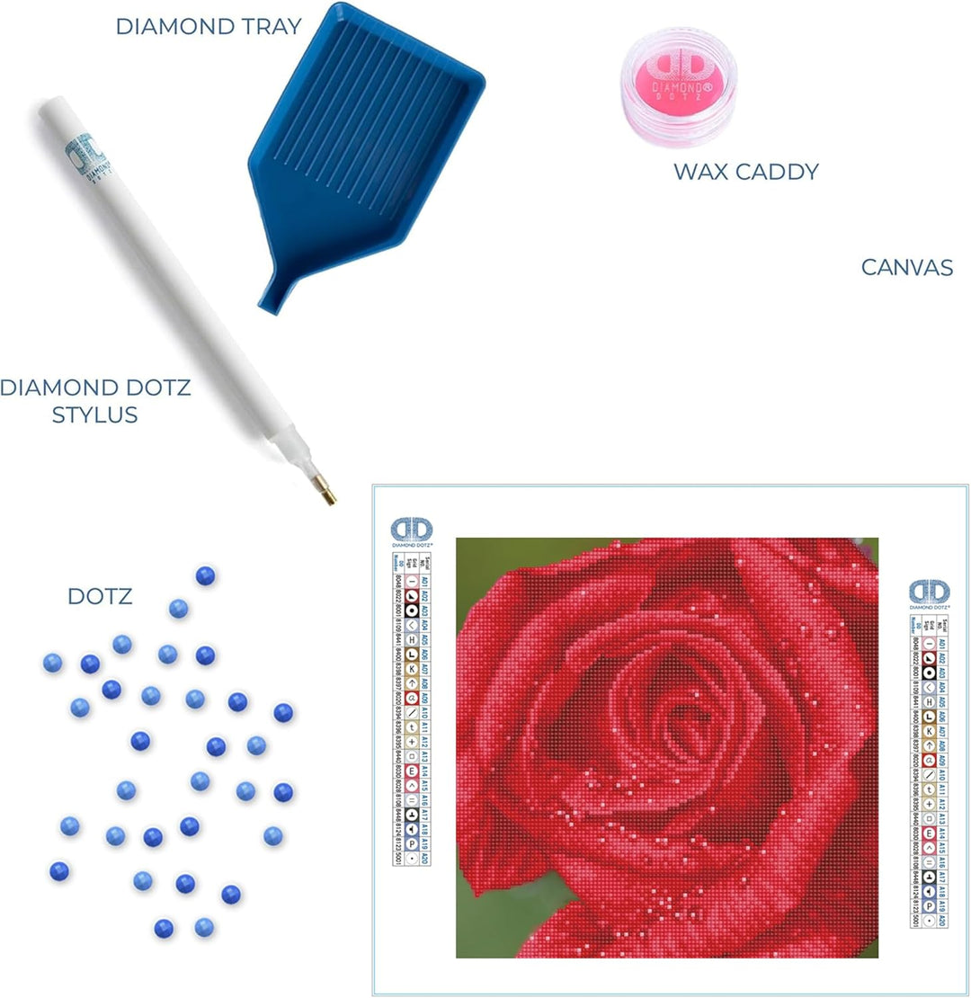 DIAMOND DOTZ DD5.039 - Original 5D Diamond Painting Set Rose, Kreativset mit 10.449 Diamant Mosaikst