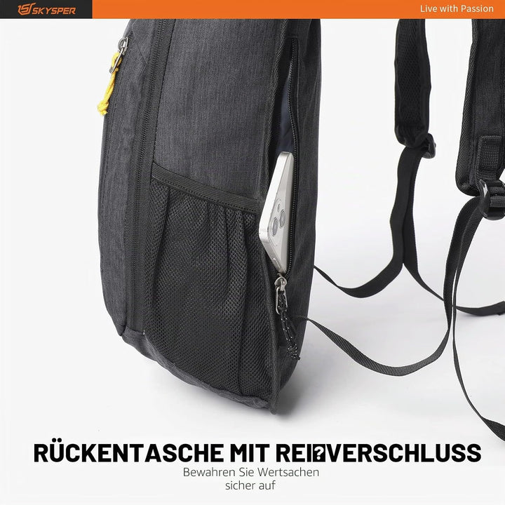 SKYSPER 10L/15L/20L Faltbarer Rucksack Ultraleicht Tagesrucksack Wasserfest Daypack Reiserucksack Wa