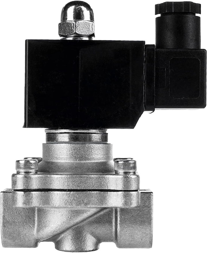 FSA Magnetventil Edelstahl 304 1/2" 12V DC 0-10 bar Viton stromlos geschlossen, 1/2" 12v DC