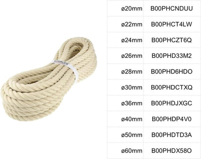 Kanirope® Polyhanfseil SPINTWIST ø40mm 5m 4-litzig gedreht, 5m
