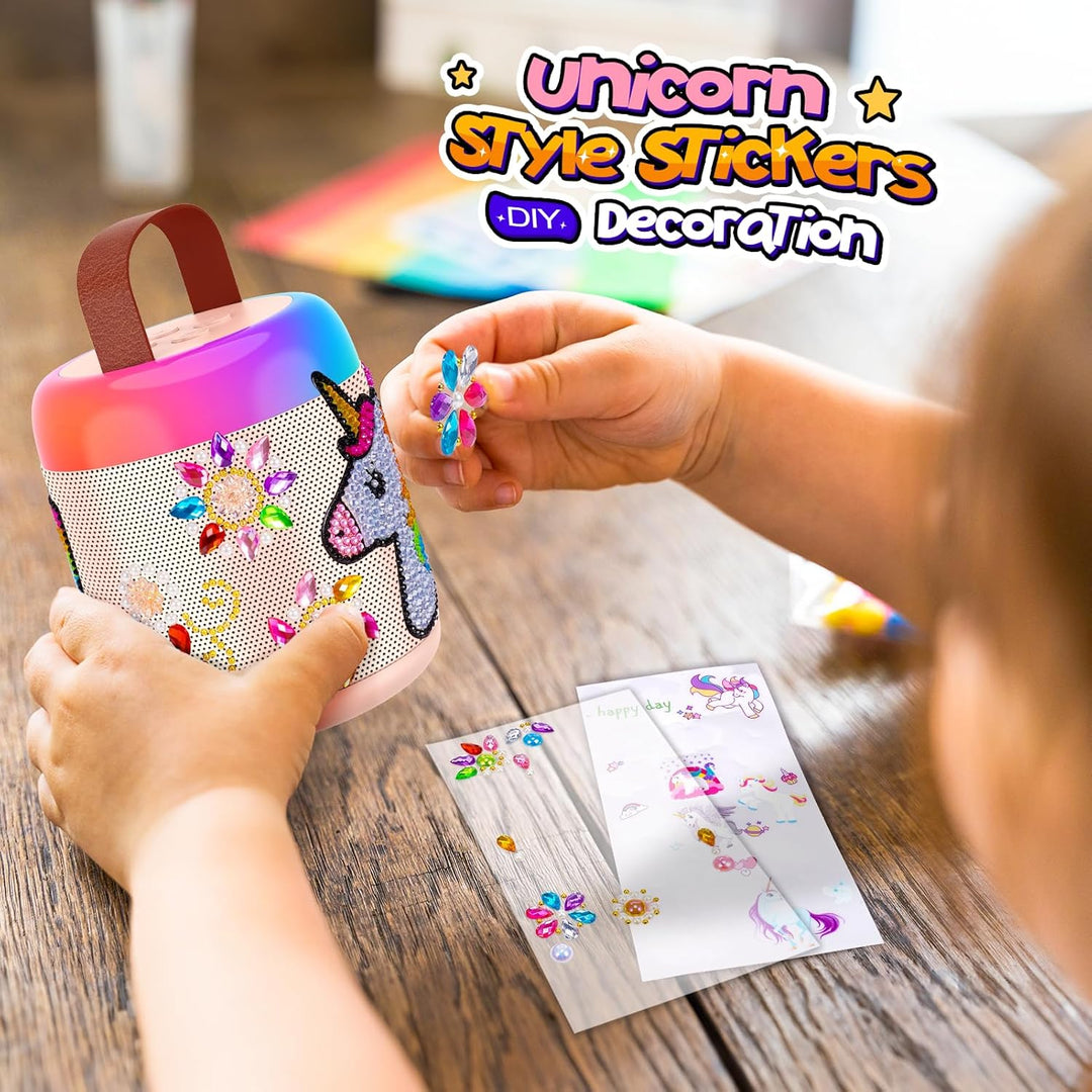 Karaoke Maschine mit 2 Mikrofon Kinder, Einhorn Geschenke für Mädchen Geschenk Mädchen 3-12 Jahre, T