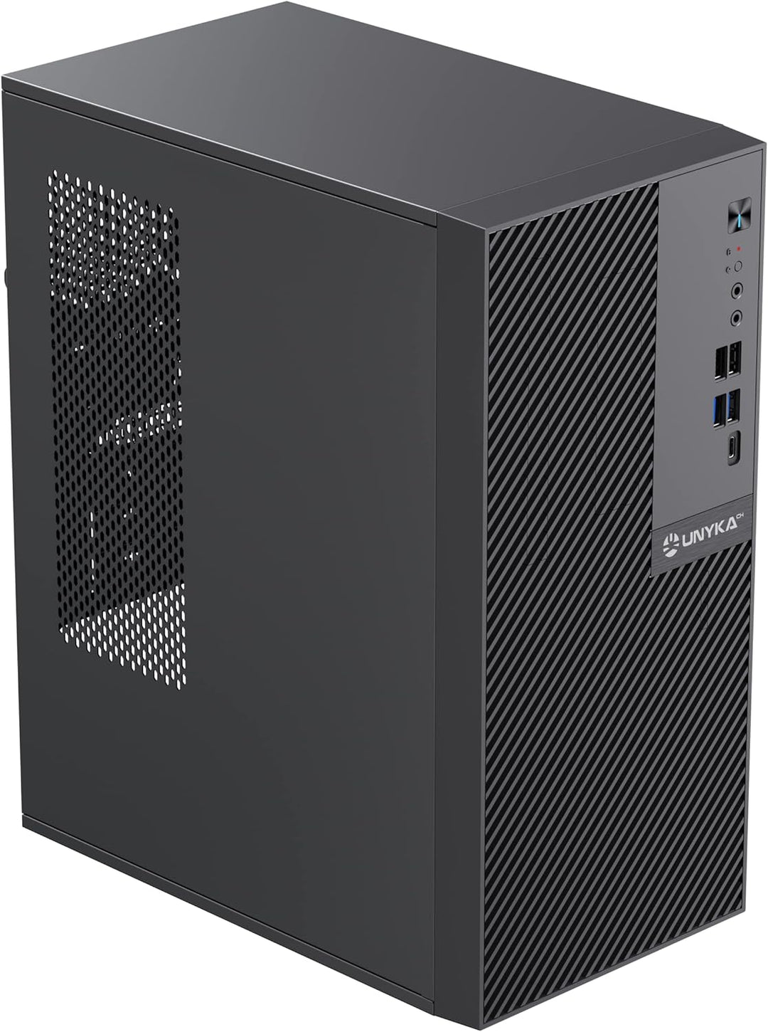 UNYKAch Micro ATX Computergehäuse NUMEN 500 Pro Type C, 17 Liter mit 5 USB-Anschlüssen, kompatibel m