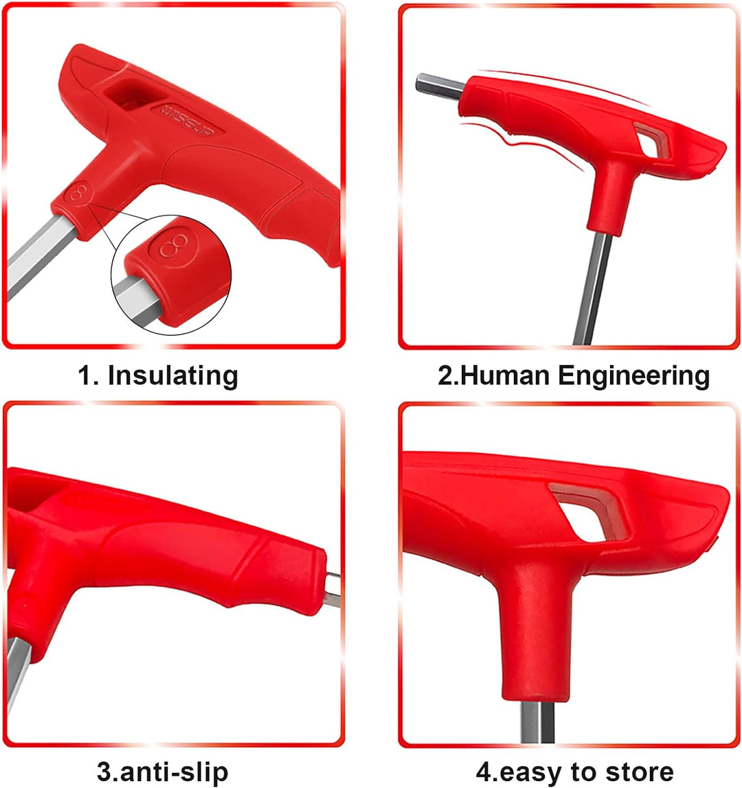 WISEUP Innensechskant Satz, 7PCS CR-V Innensechskant set, Metric Innensechskant satz mit griff, komp