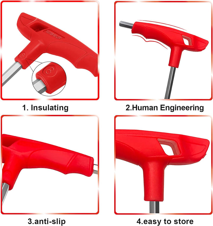 WISEUP Innensechskant Satz, 7PCS CR-V Innensechskant set, Metric Innensechskant satz mit griff, komp