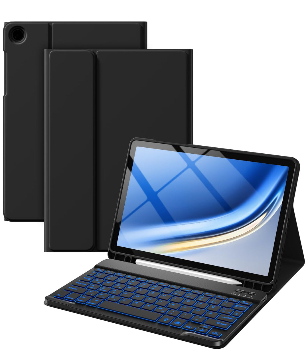 Vobafe Hülle mit Tastatur für Samsung Galaxy Tab A11+ Plus 11 Zoll 2025 / Tab A9+ Plus 2023, 7 Farbe