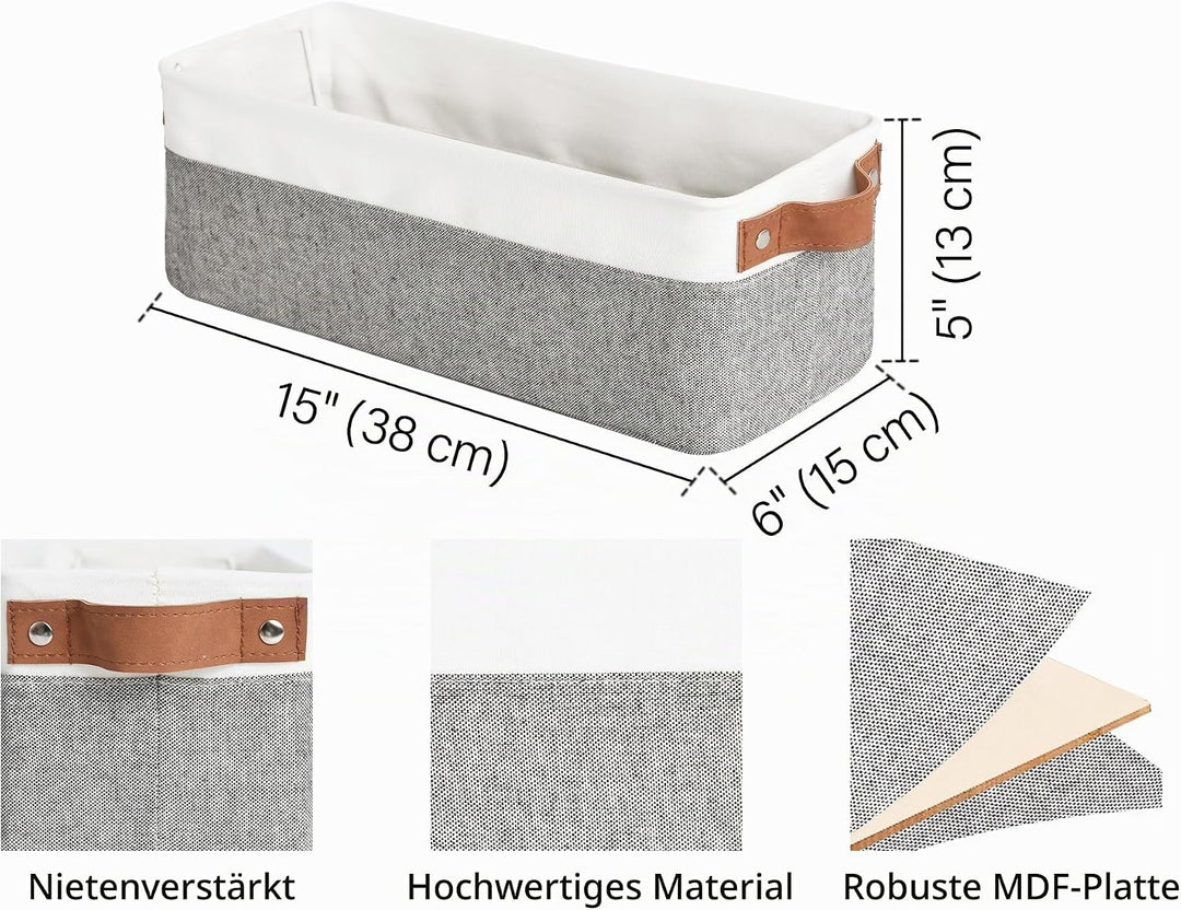 StorageWorks Schmale Aufbewahrungskorb Bad, Robuste Schrank Organizer, Körbe Aufbewahrung mit Griffe