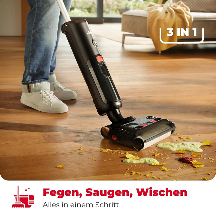 Vileda PureClean S5 Plus - Kabelloser Nass- & Trockensauger mit Zubehör - 3-in-1 Kehren, Saugen & W