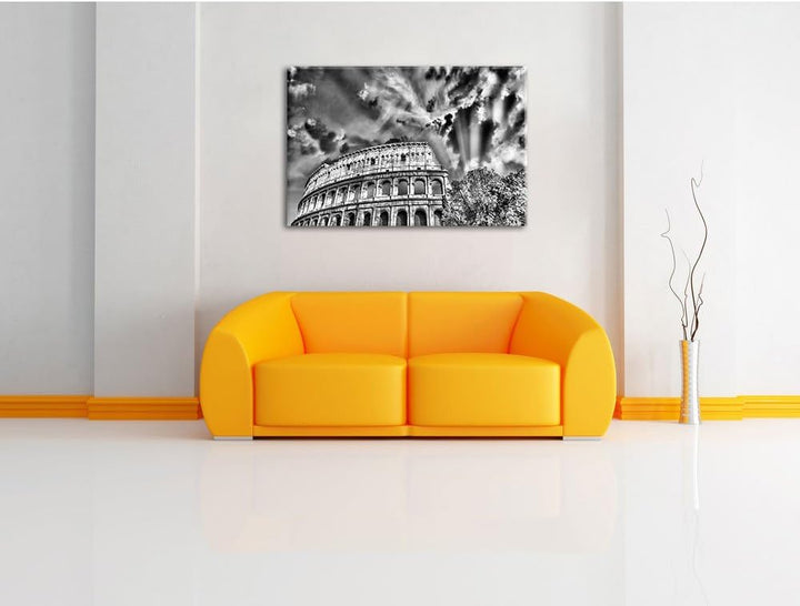 Pixxprint klassisches Colloseum in Rom als Leinwandbild/Grösse: 100x70 / Wandbild/Kunstdruck/fertig