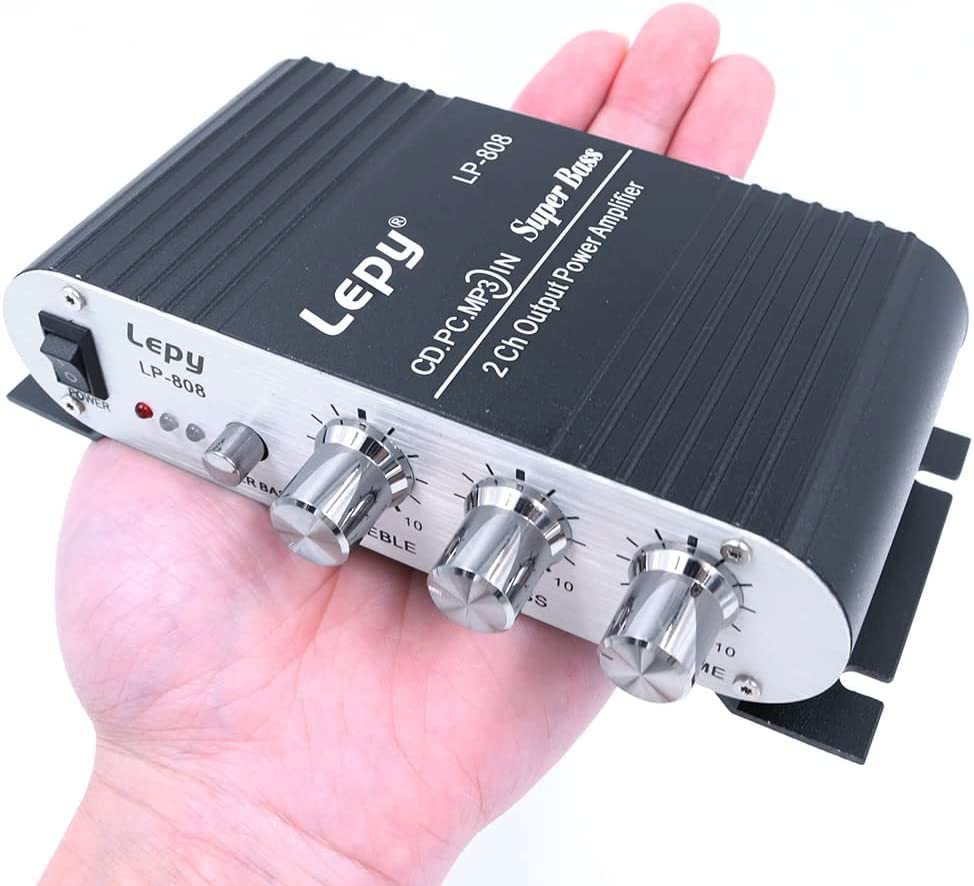 DollaTek LP-808 12V MiNi Tragbarer kabelgebundener HiFi-Verstärker mit 3A-Netzteil für Autotelefon z