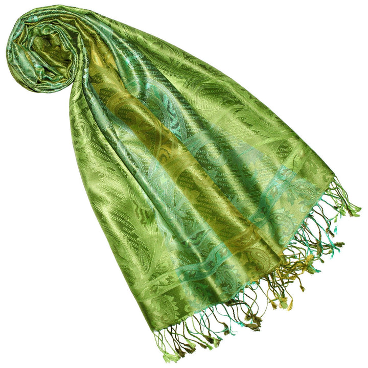 Lorenzo Cana Damen Pashmina Schal Schaltuch jacquard gewebt 100% Seide 70 x 190 cm Paisley Seidensch
