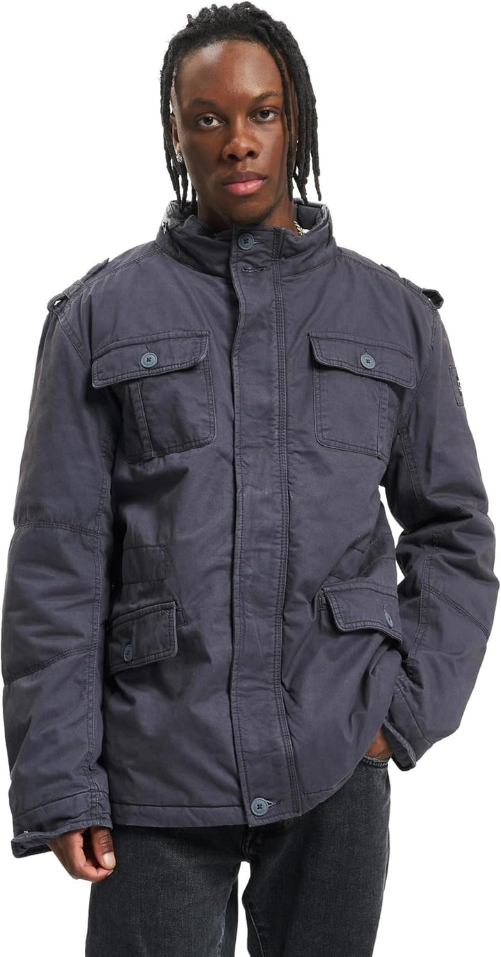 Brandit Jacket - Stylische Jacke für Herren mit versteckter Kapuze, Stehkragen und Baumwollfutter, Ü