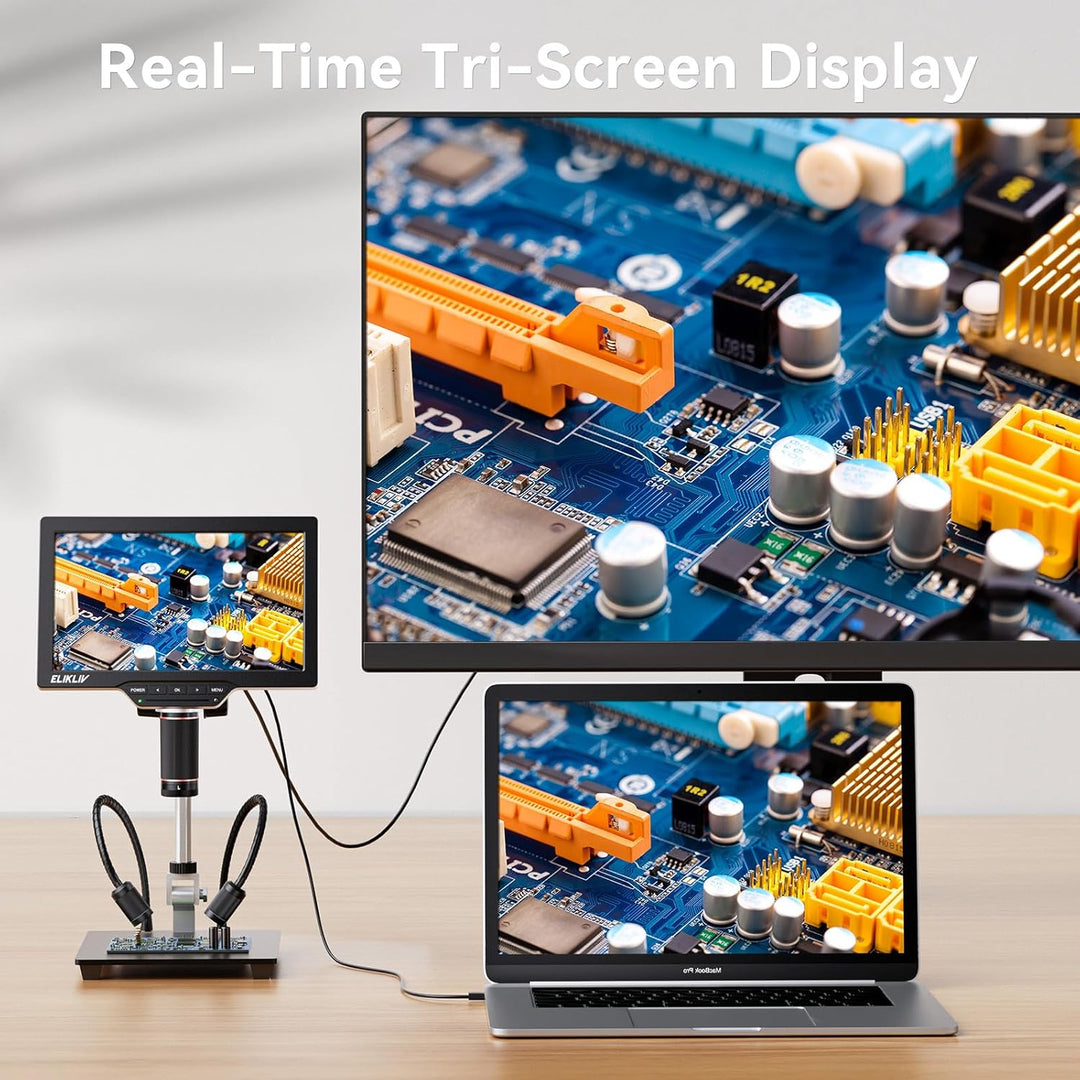 Elikliv 4K Magnetisches 3-Linsen Mikroskop: TL301 Max Münzmikroskop mit 10,1" IPS Display, Digitalmi