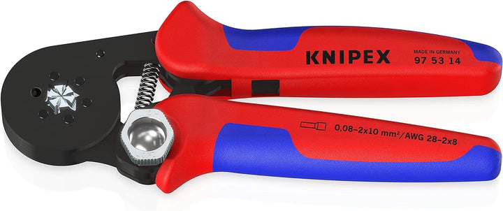 Knipex Selbsteinstellende Crimpzange für Aderendhülsen mit Seiteneinführung brüniert, mit Mehrkompon