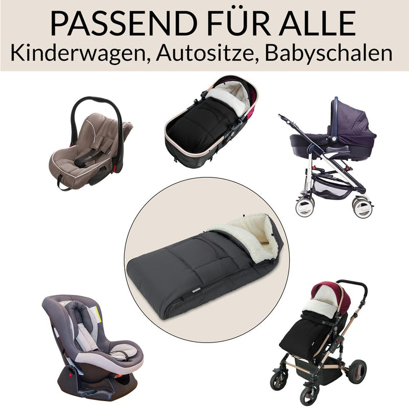 MONZANA® Fusssack für Kinderwagen Baby Winter mit Reflektoren Reissverschluss Waschbar Buggy Babysch