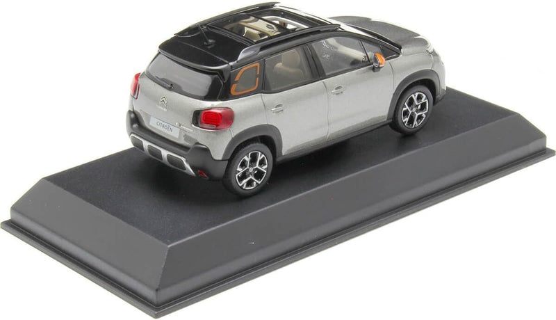 Norev 155336 Citroen C3 Aircross 2021-Platinium Grey & Black Roof & Orange Deco Miniaturauto aus der