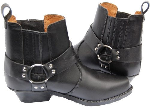 LEDER STIEFELETTE STIEFEL BOOTS SCHUHE BIKER CHOPPER MOTORRAD WESTERN