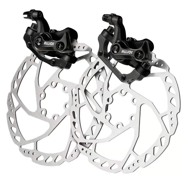RUJOI Fahrrad-Scheibenbremsen-Kit, Aluminium-Vorder- und Hinterrad-Bremssattel, 160-mm-Rotor, werkze