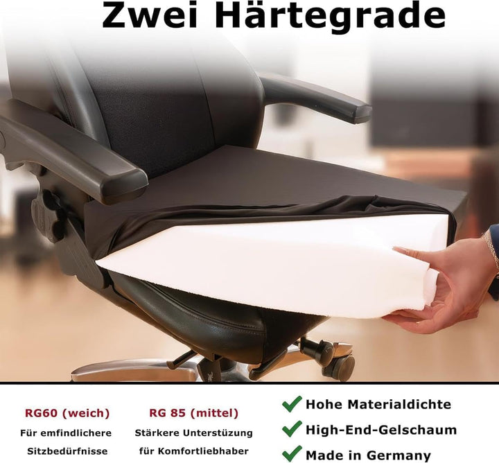 Orthopädisches Anti Dekubitus Viscoschaum Sitzkissen 52x45x10 cm – Made in Germany | Ergonomisch & d