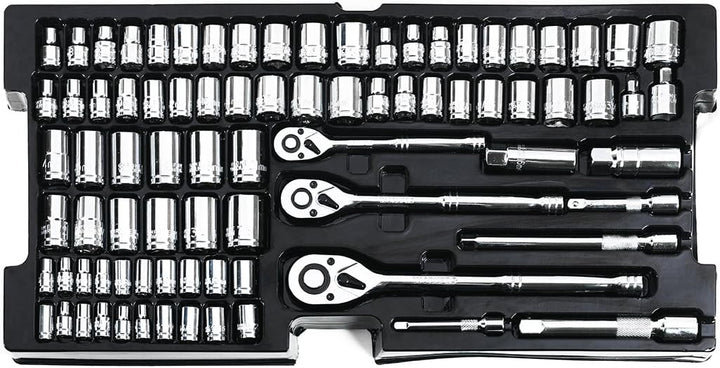 WORKPRO Werkzeugkoffer gross, 408tlg. Werkzeugsatz mit 3 Metall Schubladen, Heavy Duty Werkzeugschra