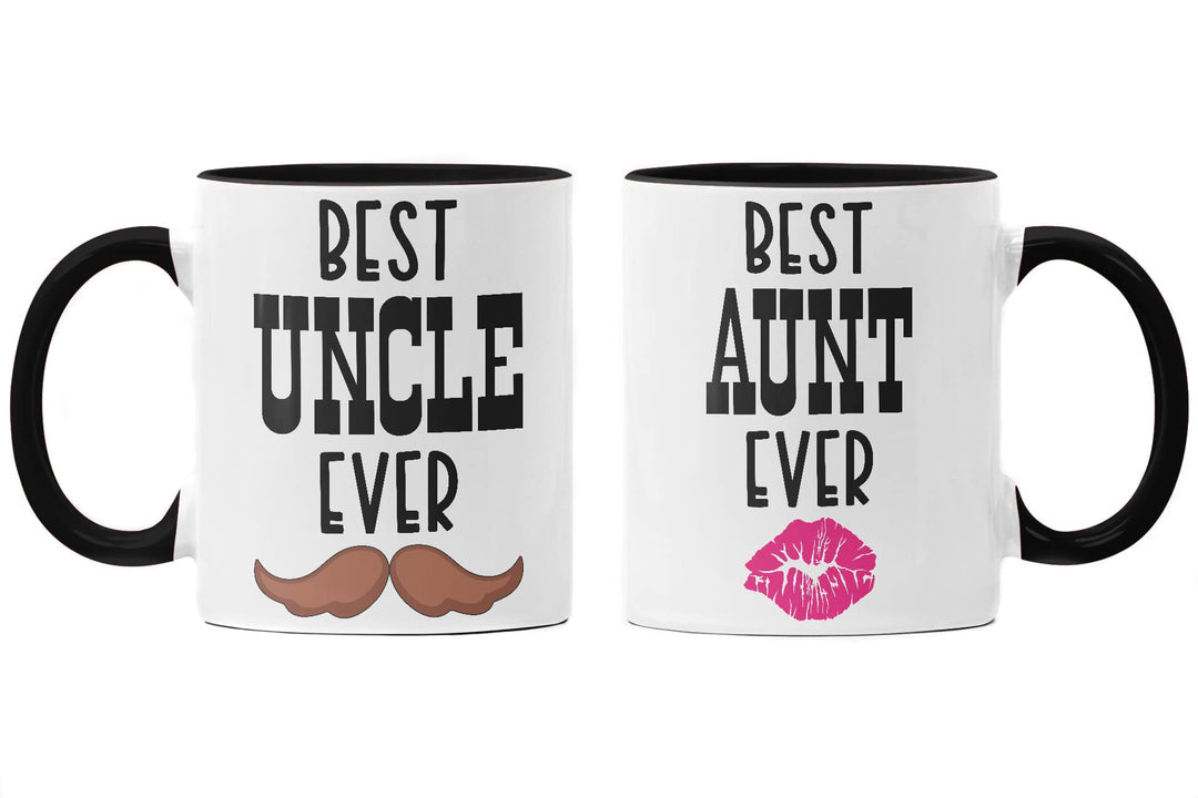 Trendation - Beste Onkel und Tante Geschenk Set Tassen Geschenkidee für Tante und Onkel Geburtstag W